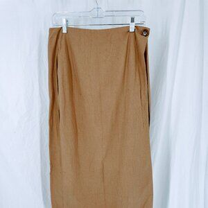 New York Studio Tan Long Pencil Skirt